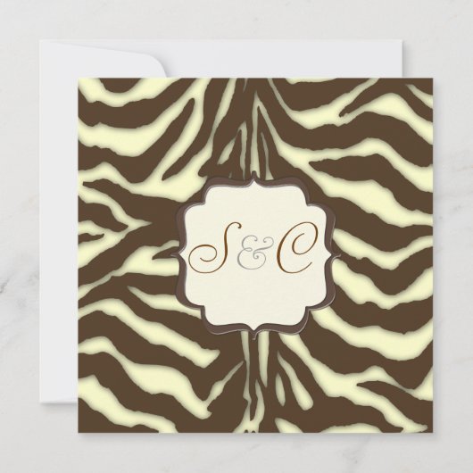 Monogramme, invitations de mariage (Dos)