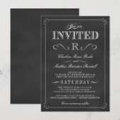 Monogramme Invitations de mariage rustique en tabl (Devant / Derrière)