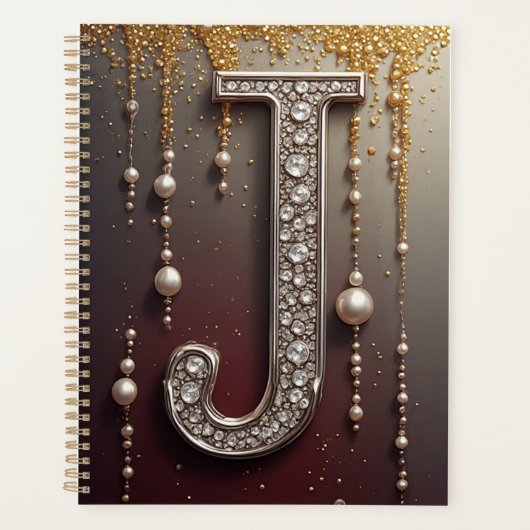 Monogramme J de luxe avec paillettes (Devant)