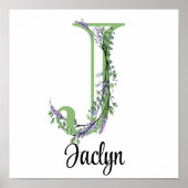 Monogramme J Lavender Eucalyptus nursery Poster (Devant)