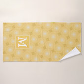 Monogramme jaune cercles motif (Serviette de bain)