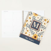 Monogramme Jaune Daisy Floral Enseignant Initial (Devant avec enveloppe)