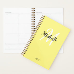 Monogramme jaune et blanc Simple Elegant Classic P