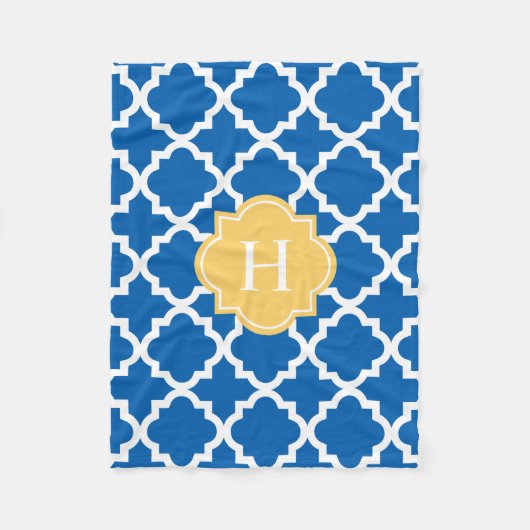 Monogramme jaune et marine | Couverture polaire (Devant)