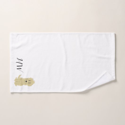 Monogramme Jaune Goldendoddle Design chien (Serviette à main)