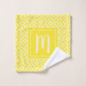 Monogramme Jaune Motif diamant à trois tons (Gant de toilette)