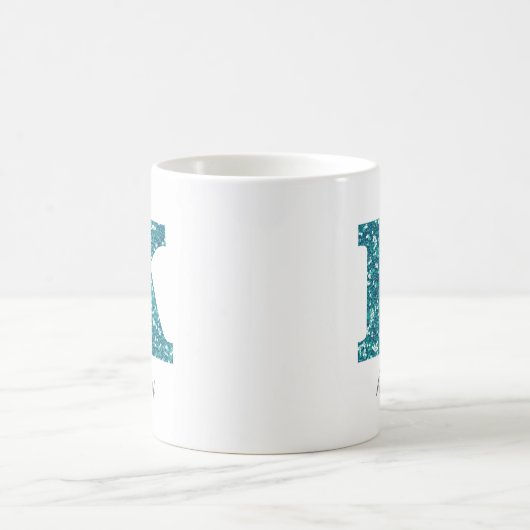 Monogramme K Blue Glittery Mug (Centre)