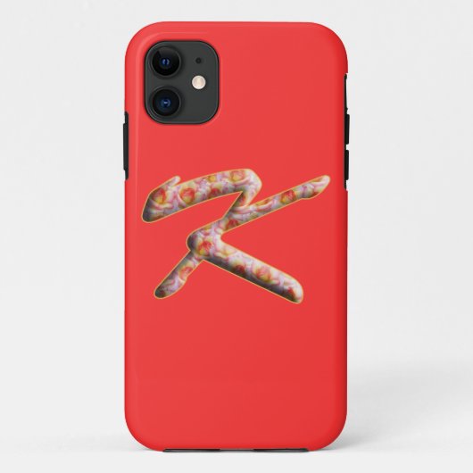 Monogramme K en Motif Rose Iphone 5 Coque (Dos)