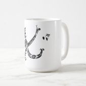 Monogramme K Mug avec notes de musique II (Devant droit)