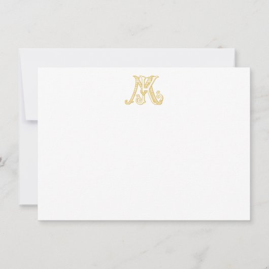 Monogramme KM carte pour notes ou Monogramme MK (Devant)