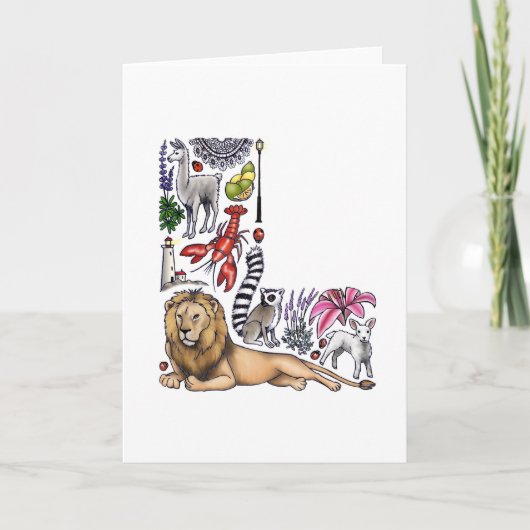 Monogramme "L" carte de note (Devant)