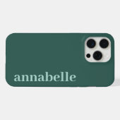 Monogramme latéral Nom Sea Green & Teal Minimalist (Verso Horizontal)