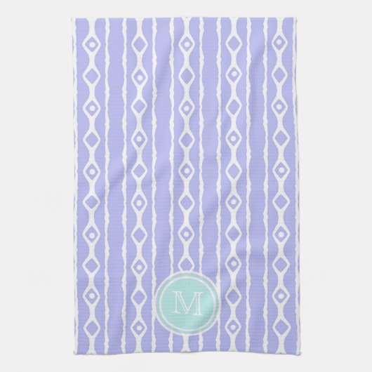 Monogramme : Le blanc pourpre barre la serviette (Vertical)