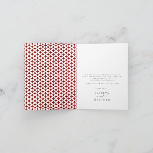 Monogramme Lecture Carte Mariage Collection Merci (Intérieur)