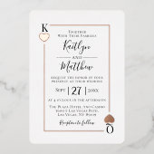 Monogramme Lecture Carte Mariage Real Rose Gold Fo (Recto)