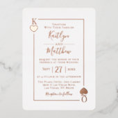 Monogramme Lecture Carte Mariage Real Rose Gold Fo (Recto)