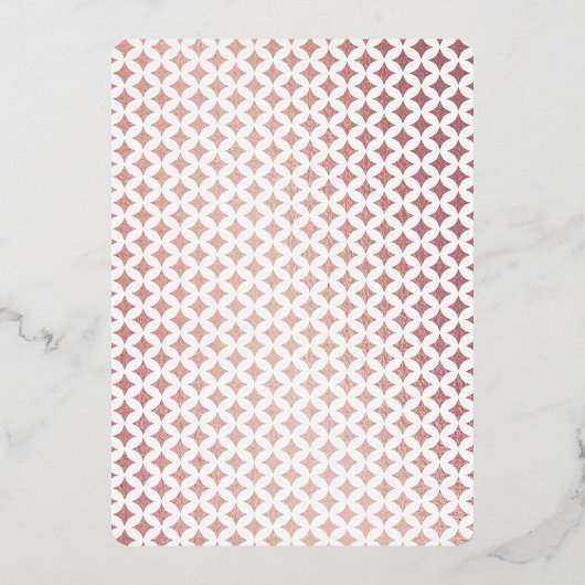 Monogramme Lecture Carte Mariage Real Rose Gold Fo (Verso)