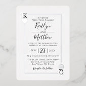 Monogramme Lecture Carte Mariage Real Silver Foil (Recto)
