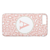 Monogramme léopard rose pâle iPhone 7 Plus Coque (Dos (Horizontal))
