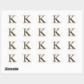 Monogramme lettre d'or K Votre Sticker (Feuille)