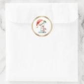 Monogramme lettre I, Sticker de Noël du chapeau de (Sac)