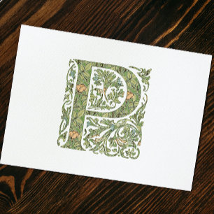 Monogramme lettre P floral vintage 