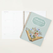 Monogramme Livre Fleurs Famille Homeschool Planner (Devant avec enveloppe)
