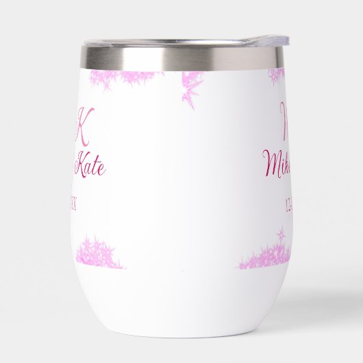 Monogramme lueur scintillement rose ajouter nom de (Gauche)
