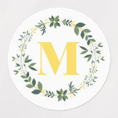 Monogramme M en or/citron avec stickers à anneaux  (Design 2)