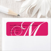 Monogramme M Étiquettes d'adresse de retour rose (En situation)