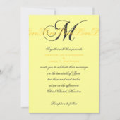 Monogramme M Love Wedding Invitations Jaune (Devant)
