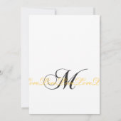 Monogramme M Love Wedding Invitations Jaune (Dos)
