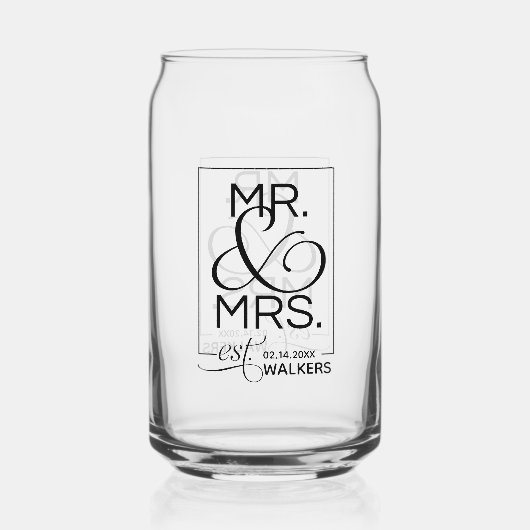 Monogramme M. & Mme Nom de famille Couples mariés  (Verso)