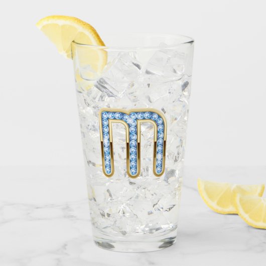 Monogramme M - Verre de 16 oz (Devant glace)