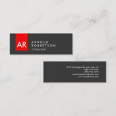 Monogramme maigre Gris Rouge Consultant Carte de v (Devant / Derrière)