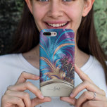 Monogramme manuscrit Fractal Blue Gold<br><div class="desc">Cette conception est également disponible sur d'autres modèles de téléphone. Choisissez Type de périphérique pour voir d'autres iPhone, Samsung Galaxy ou coques Google. Certains styles peuvent être modifiés en sélectionnant Style si c'est une option. Cette conception peut être personnalisée dans la zone fournie en modifiant la photo et/ou le texte....</div>