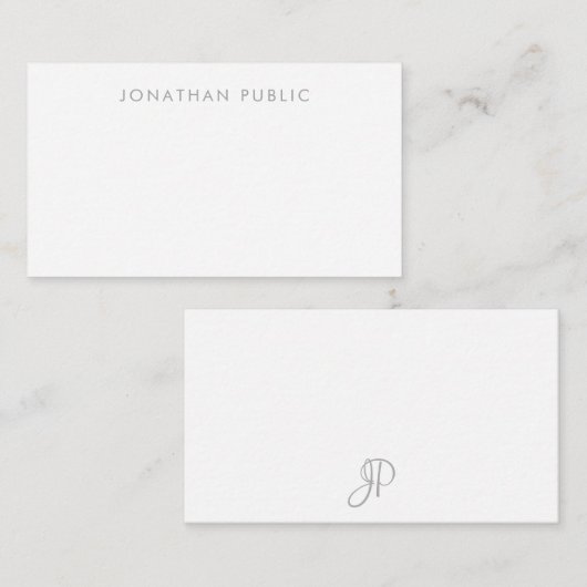 Monogramme manuscrit Simple Modèle Minimaliste (Devant / Derrière)