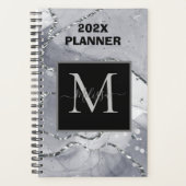 Monogramme marbré d'argent simple moderne (Devant)