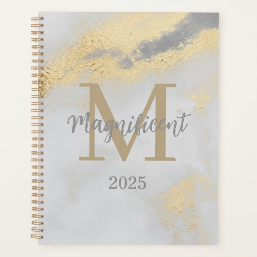 Monogramme Marbre initial or et gris 2025 Non daté (Devant)