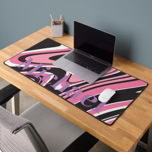 Monogramme marbre moderne l rose et noir (Bureau 2)
