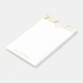 Monogramme Marbre Nom élégant Post-it® Notes 4 x 6 (Incliné)