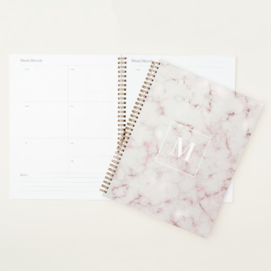 Monogramme Marbre Or Rose (Devant avec enveloppe)