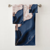 Monogramme Marbre Rose Gold Agate Bleu Marine (En situation)