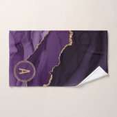 Monogramme Marbre violet Agate Parties scintillant (Serviette à main)