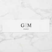 Monogramme Mariage bouteille d'eau Étiquette Maria (Étiquettes simples)