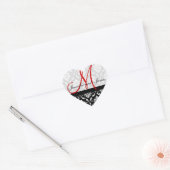 Monogramme Mariage damassé Favoriser Stickers Roug (Enveloppe)