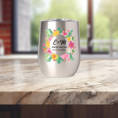 Monogramme Mariage de couronne de fleurs tropicale