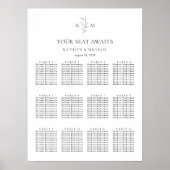 Monogramme Mariage de feuille d'olive 12 Tableau d (Devant)