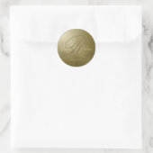Monogramme mariage de fleurs d'or - Sticker 1 (Sac)
