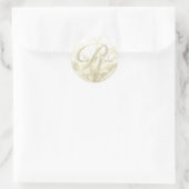 Monogramme mariage de fleurs d'or - Sticker 4 (Sac)